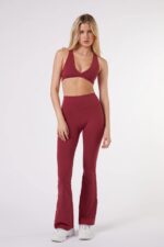 ButterSoft Flare Leggings in Cherry Red - Sillvela