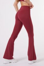 ButterSoft Flare Leggings in Cherry Red - Sillvela