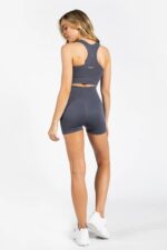 Seamless High-Waist Gym Short in Thunder Grey - Sillvela