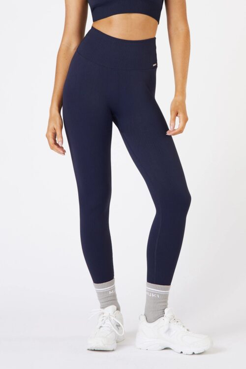 Seamless Ribbed Legging in Midnight Blue - Sillvela